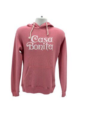Casa Bonita Adult Small Hoodie Pink Logo Spell Out Graphic Sweatshirt Denver